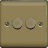 British General Nickel Raised profile Double 2 way Dimmer switch