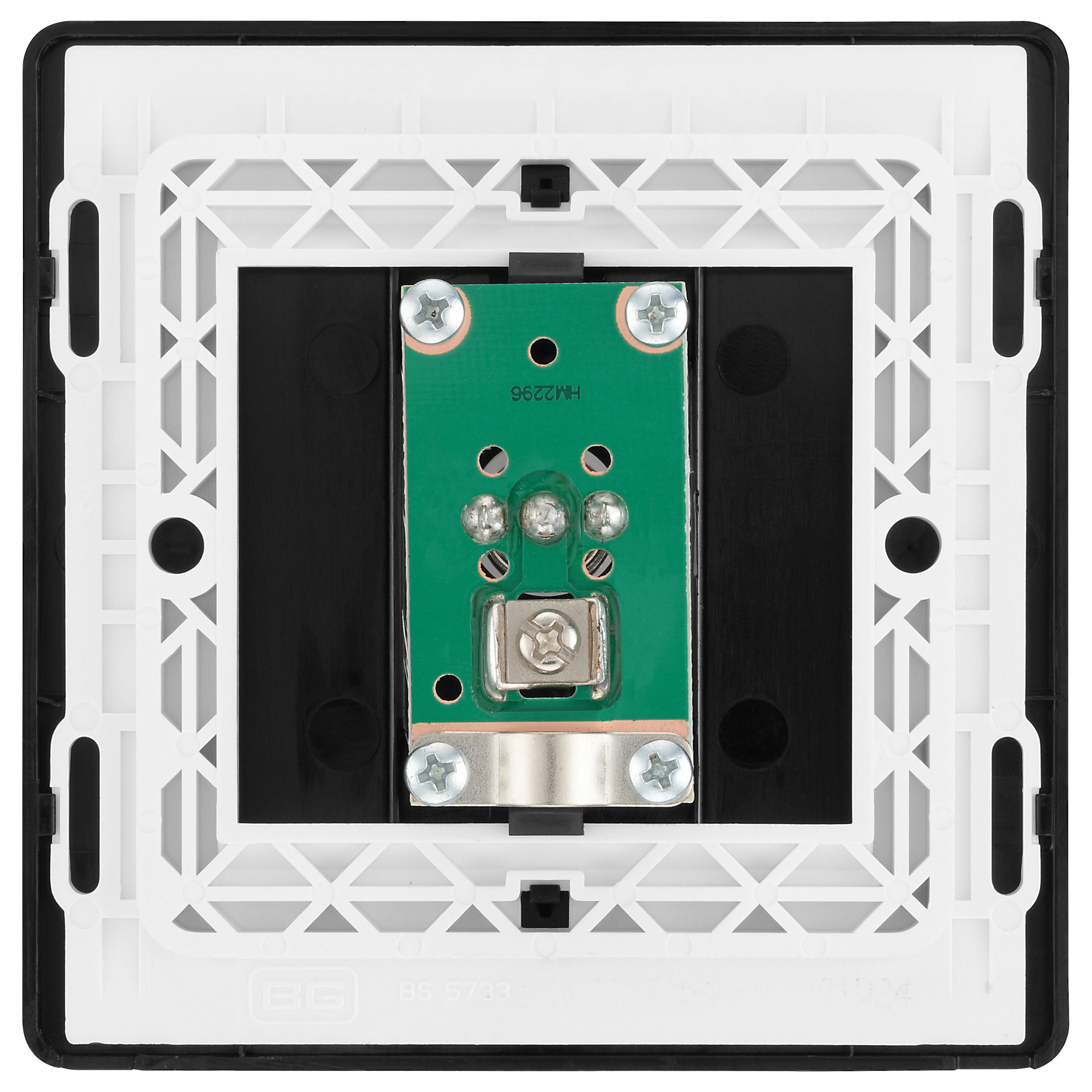 British General Single Screwless TV & radio socket Satin Brass effect