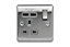 British General Steel effect Single USB socket, 2 x 2.1A USB