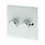 British General White Raised profile Double 2 way Dimmer switch
