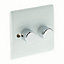 British General White Raised profile Double 2 way Dimmer switch