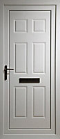 Broadland Panelled White Composite External Front door & frame, (H)1981mm (W)838mm