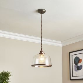 Broderick Copper effect Pendant ceiling light, (Dia)255mm