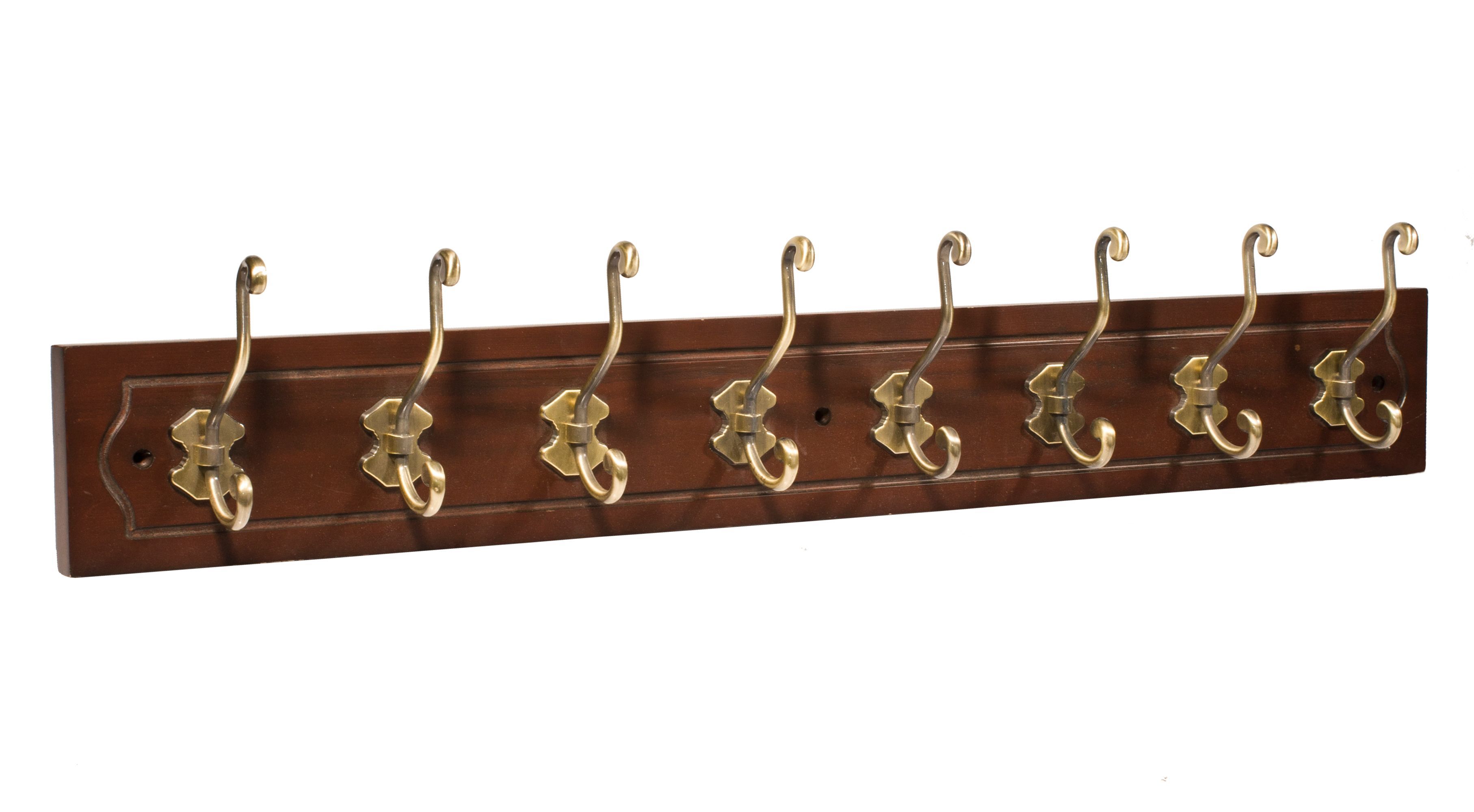Brown Antique brass effect Cathedral 8 Hook rail, (L)840mm (H)20mm