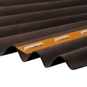 Brown Bitumen Corrugated roofing sheet (L)1m (W)930mm (T)2mm