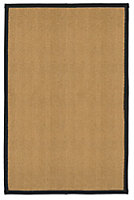 Brown, black Herringbone weave Rug 150cmx100cm