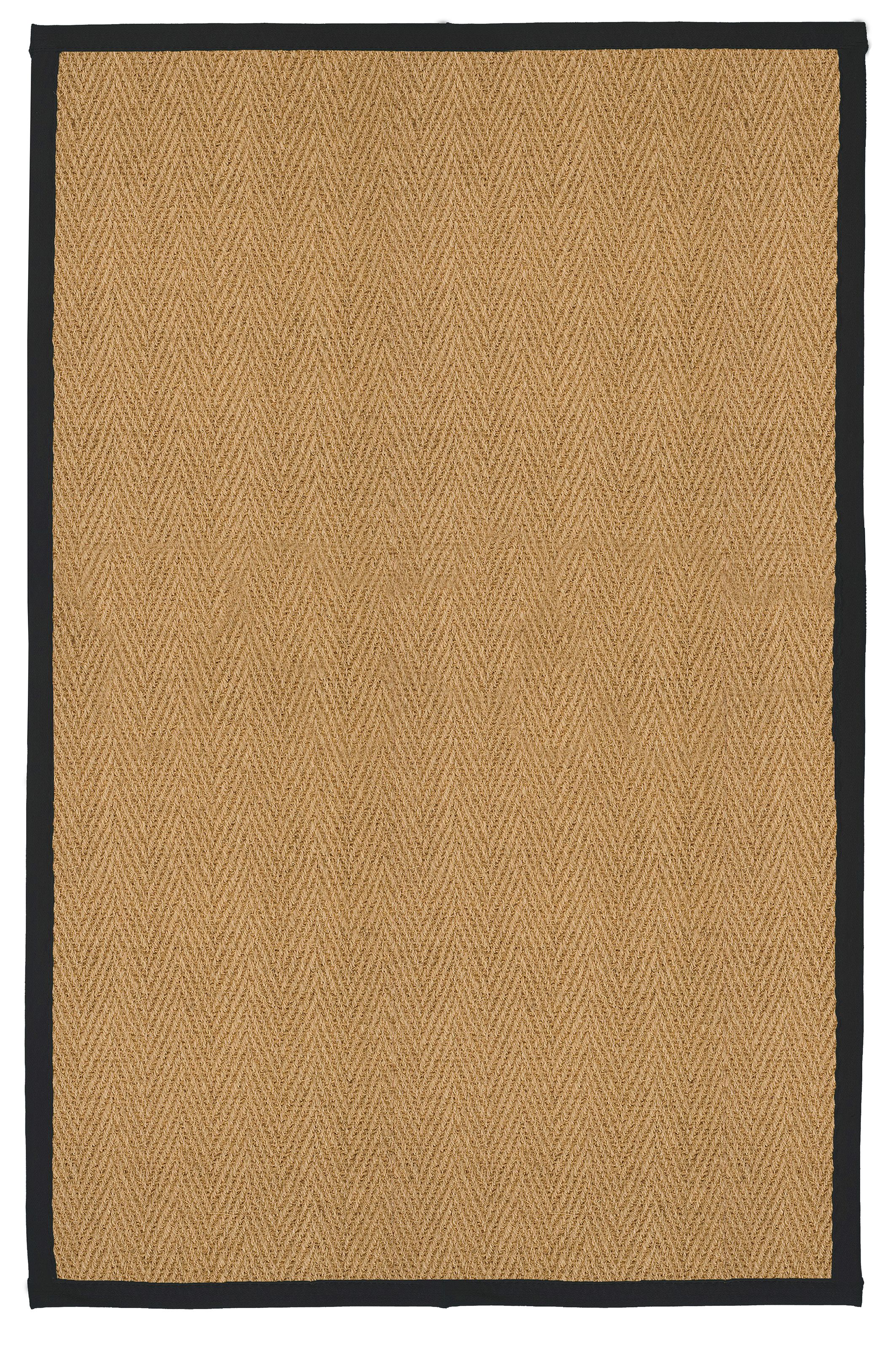 Brown, black Herringbone weave Rug 200cmx135cm