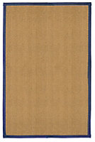 Brown, blue Herringbone weave Rug 150cmx100cm