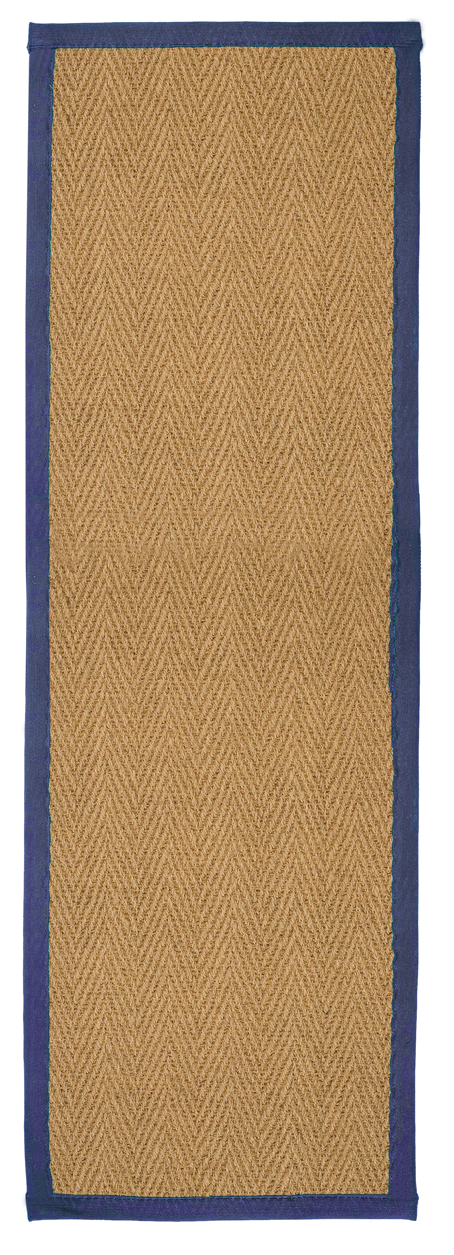 Brown, blue Herringbone weave Rug 180cmx60cm