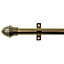 Brown Brass effect Extendable Curtain pole (Dia)10mm
