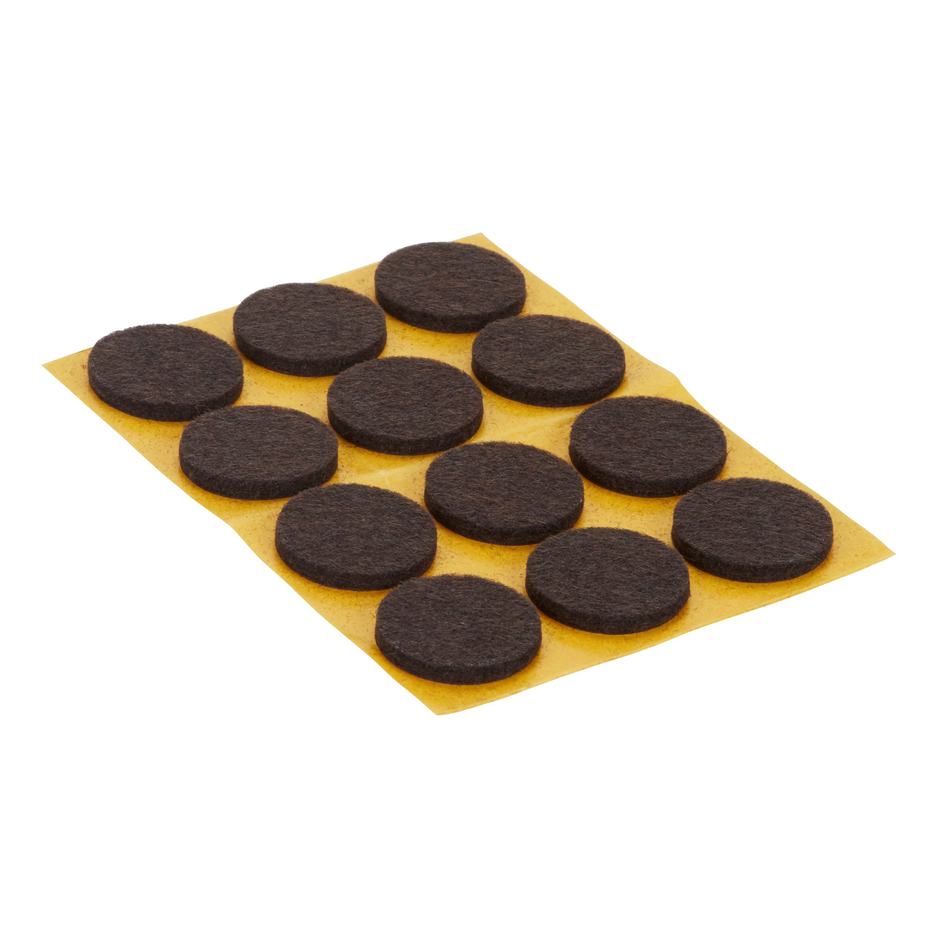Brown Felt Protection pad (Dia)22mm, Pack of 12