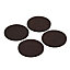 Brown Felt Protection pad (Dia)50mm, Pack of 4
