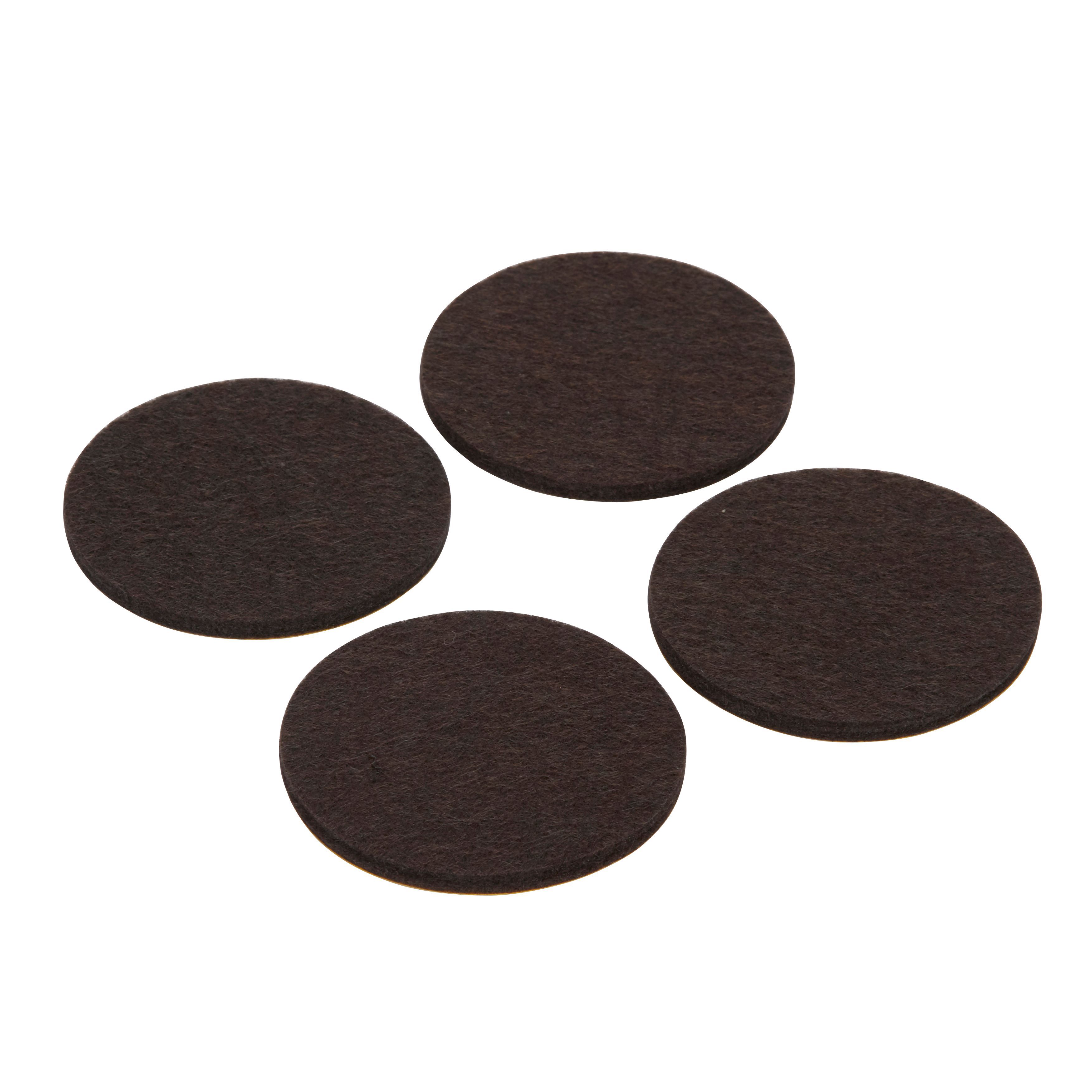 Brown Felt Protection pad (Dia)50mm, Pack of 4