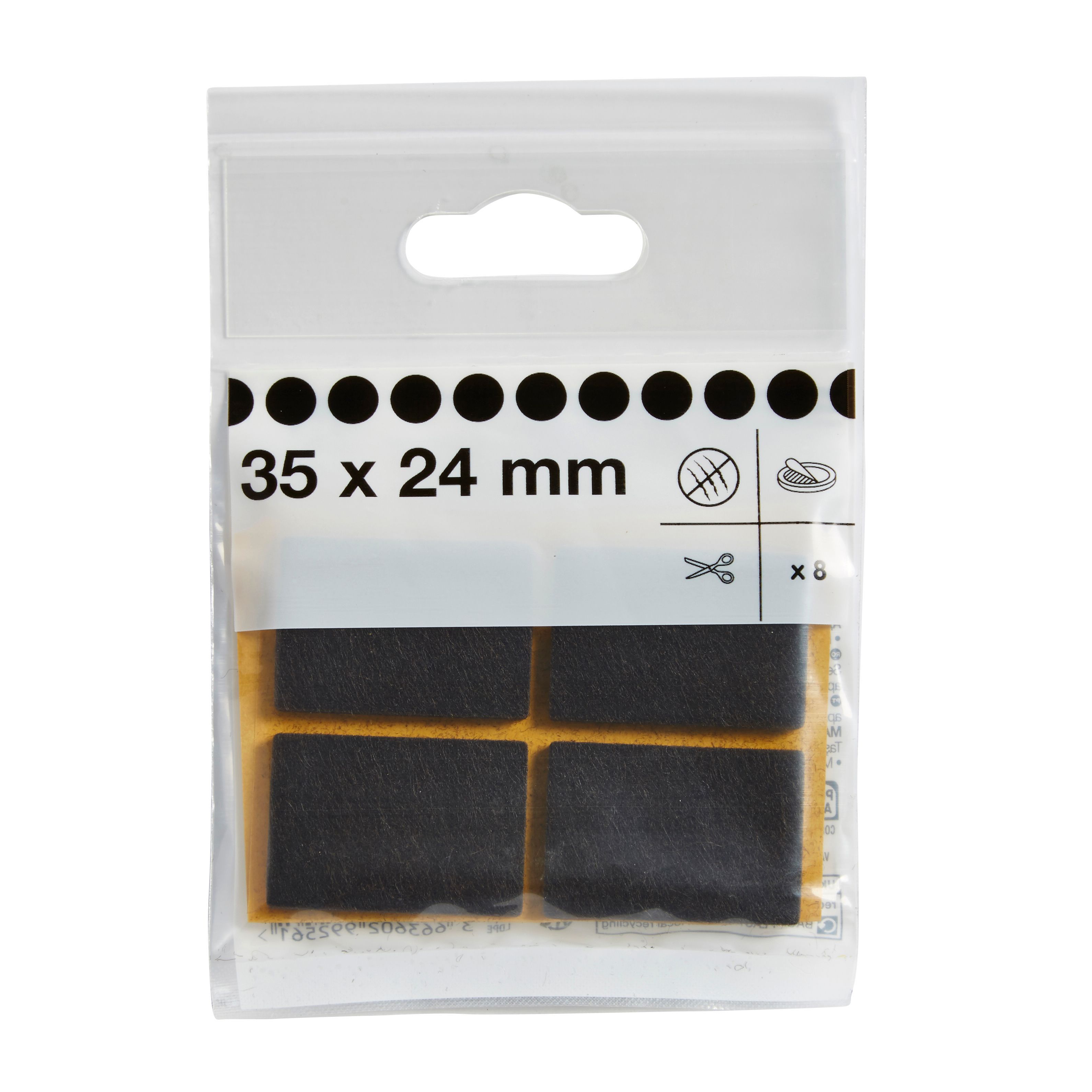 Brown Felt Protection pad (W)35mm, Pack of 8