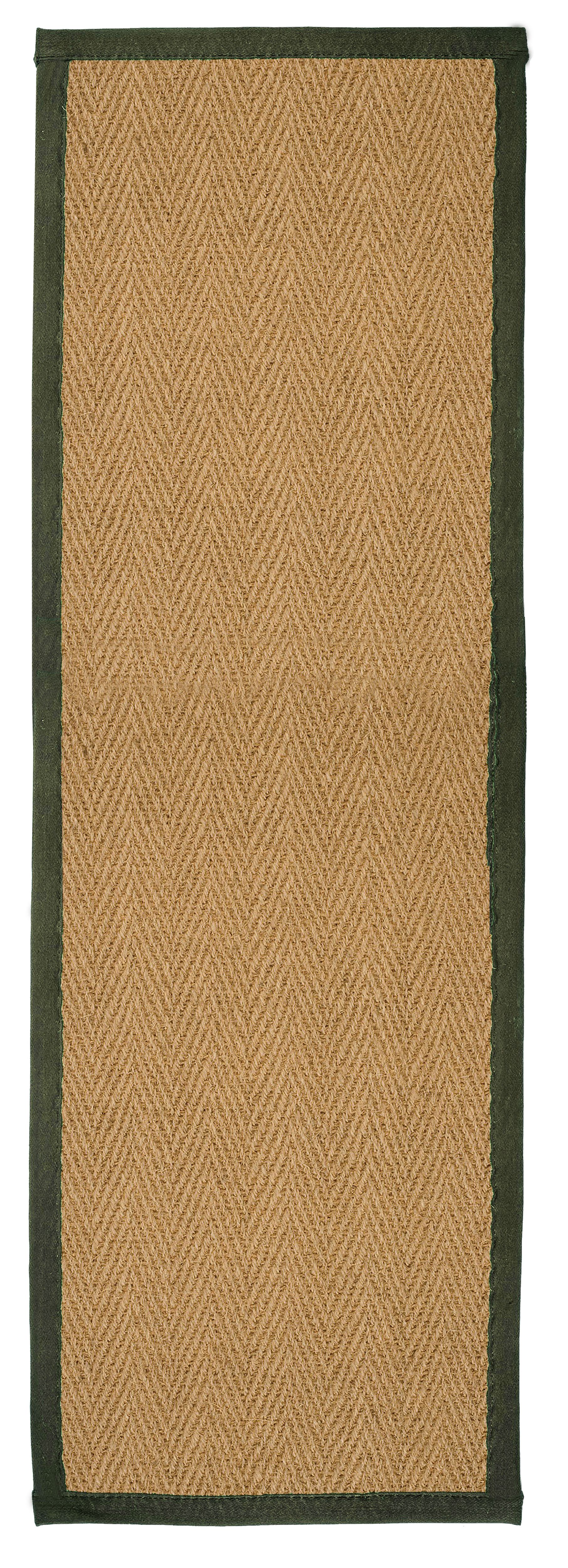 Brown, green Herringbone weave Rug 180cmx60cm