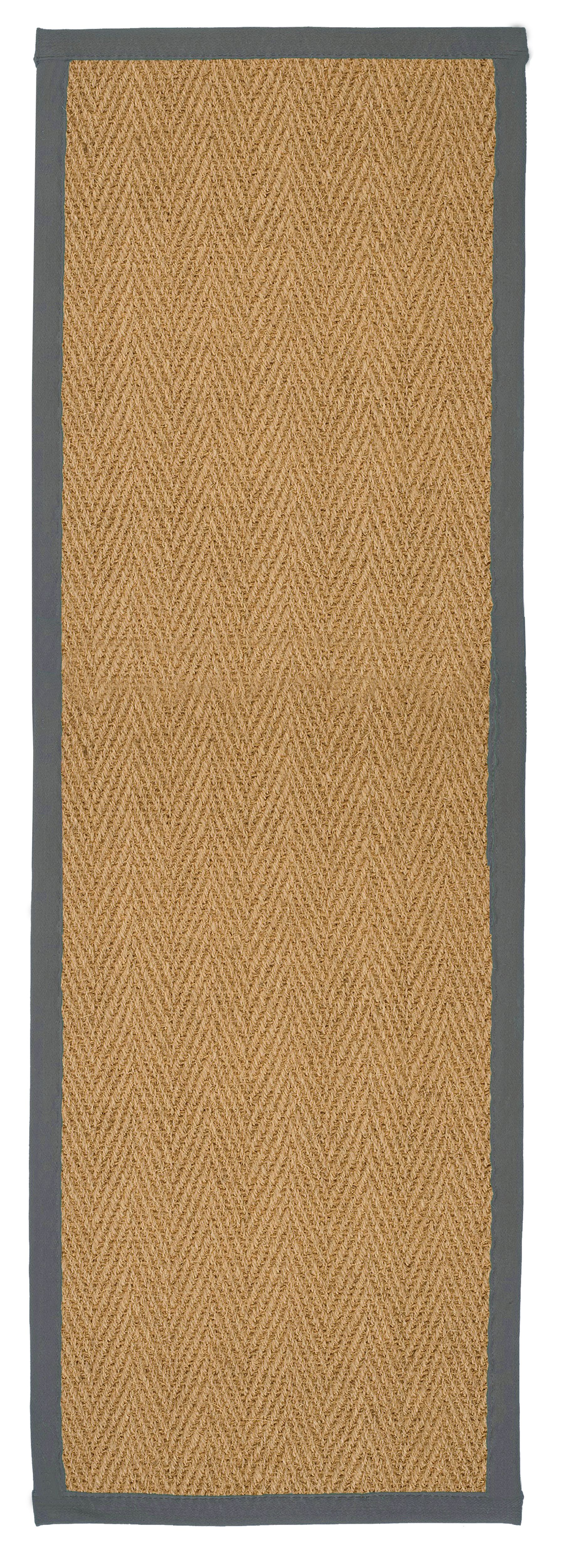 Brown, grey Herringbone weave Rug 180cmx60cm