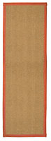 Brown, orange Herringbone weave Rug 180cmx60cm