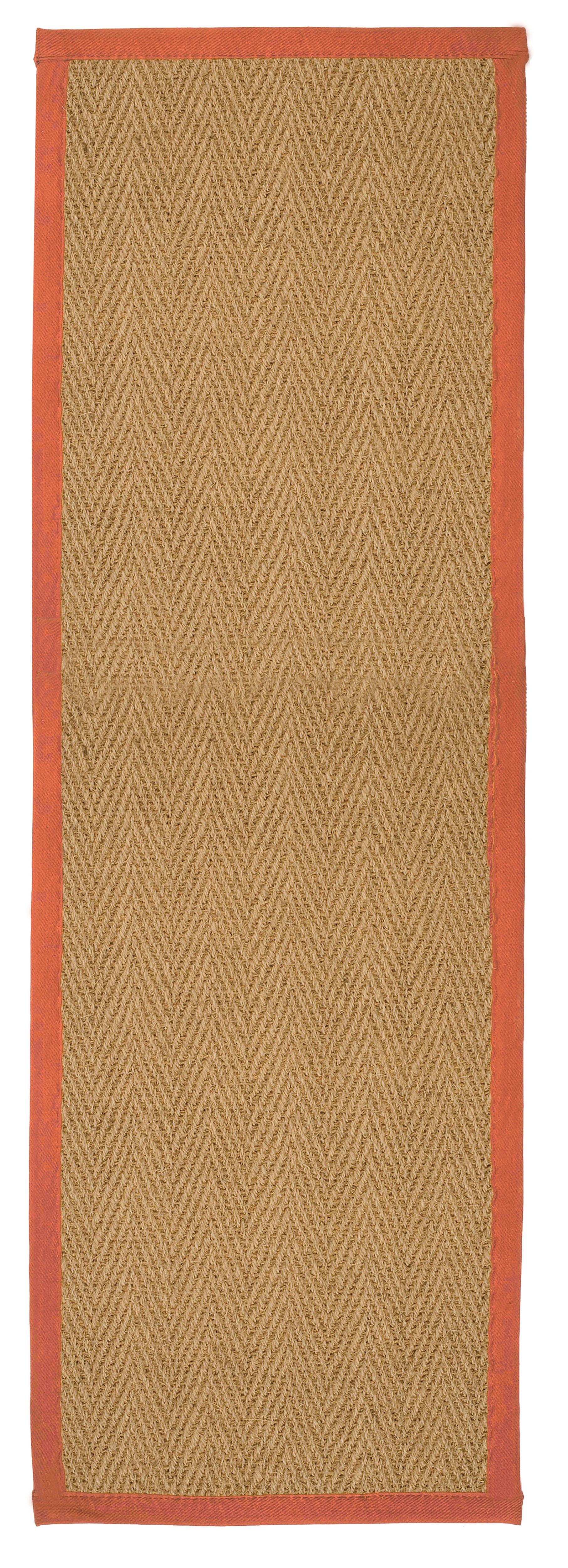 Brown, orange Herringbone weave Rug 180cmx60cm