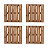 Brown Pine Deck tile (W)500mm, Pack of 4