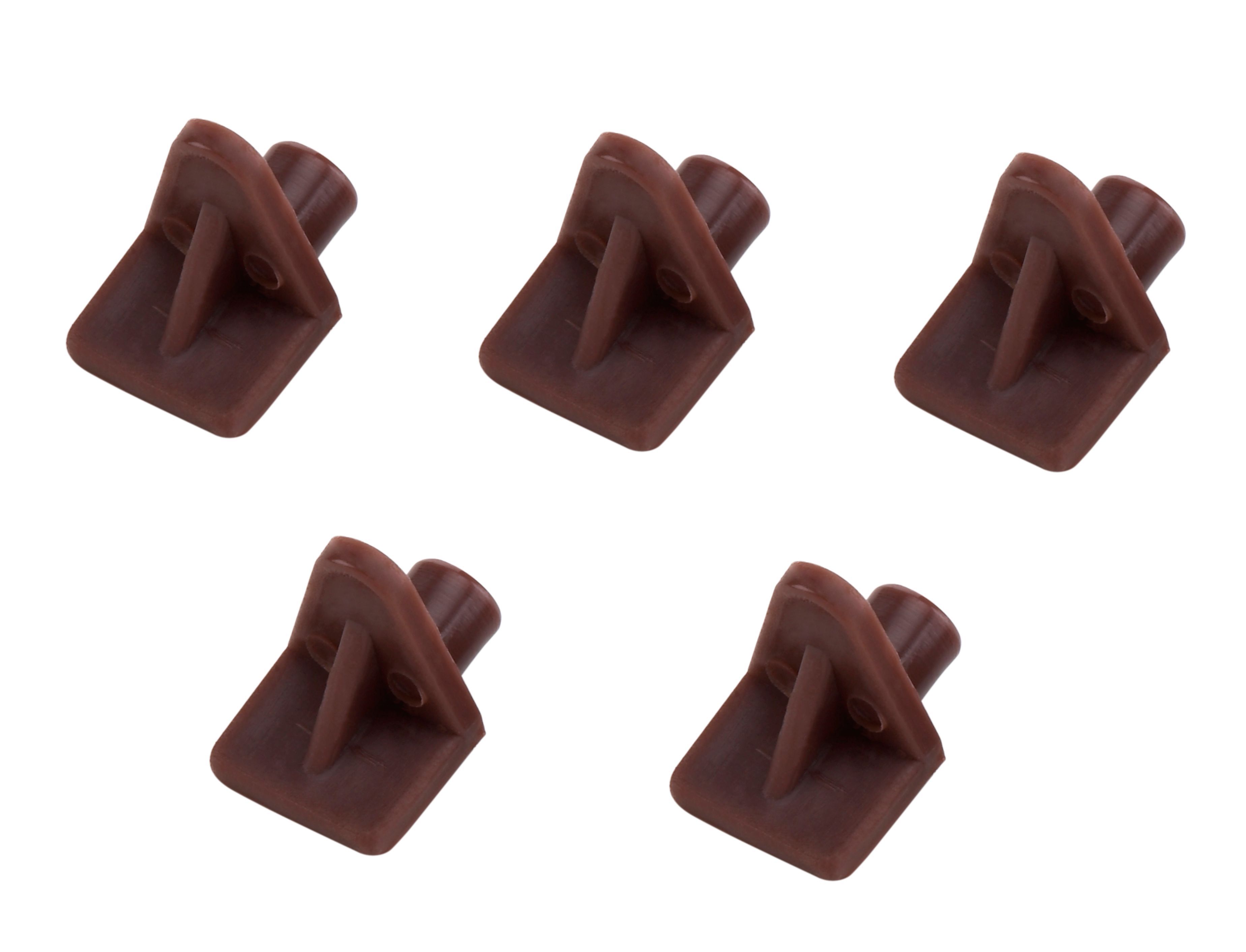 Brown Plastic Shelf support (L)14mm, Pack of 20