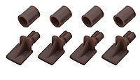 Brown Plastic Shelf support (L)26mm, Pack of 12
