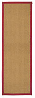 Brown, red Herringbone weave Rug 180cmx60cm