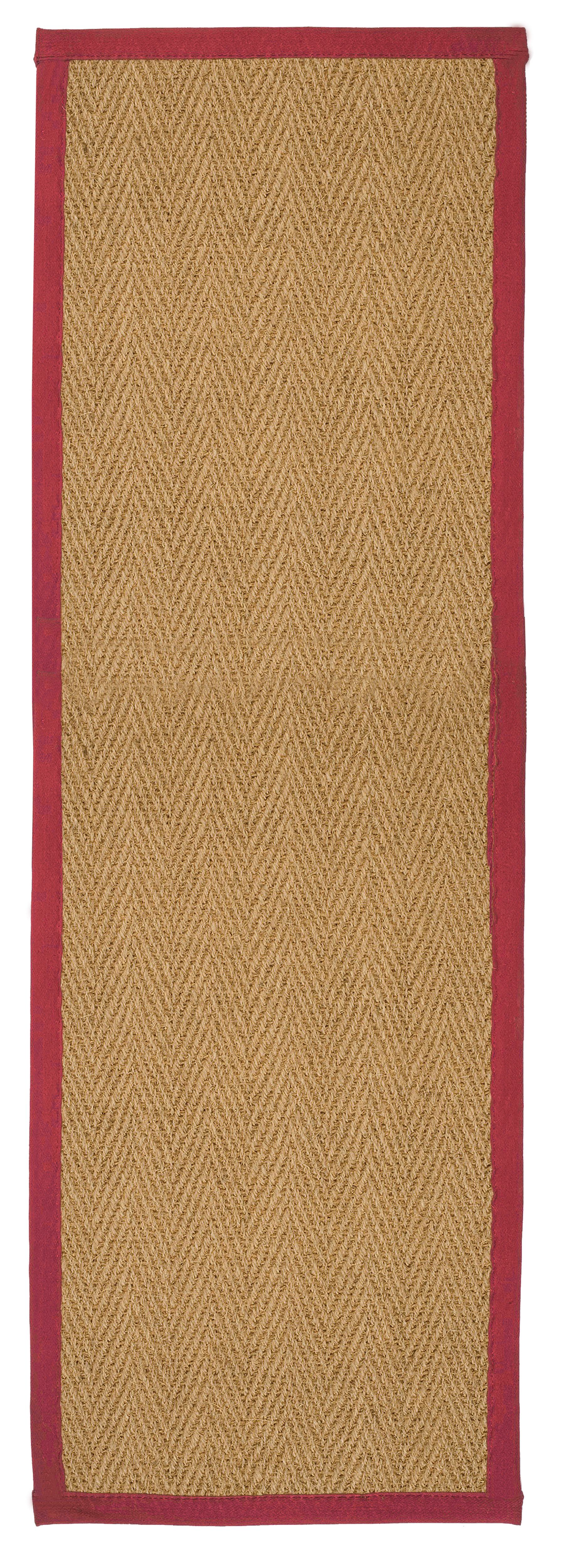 Brown, red Herringbone weave Rug 180cmx60cm