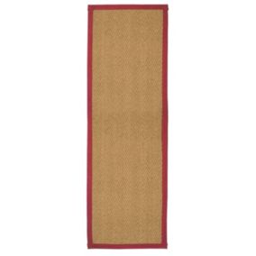 Brown, red Herringbone weave Rug 180cmx60cm