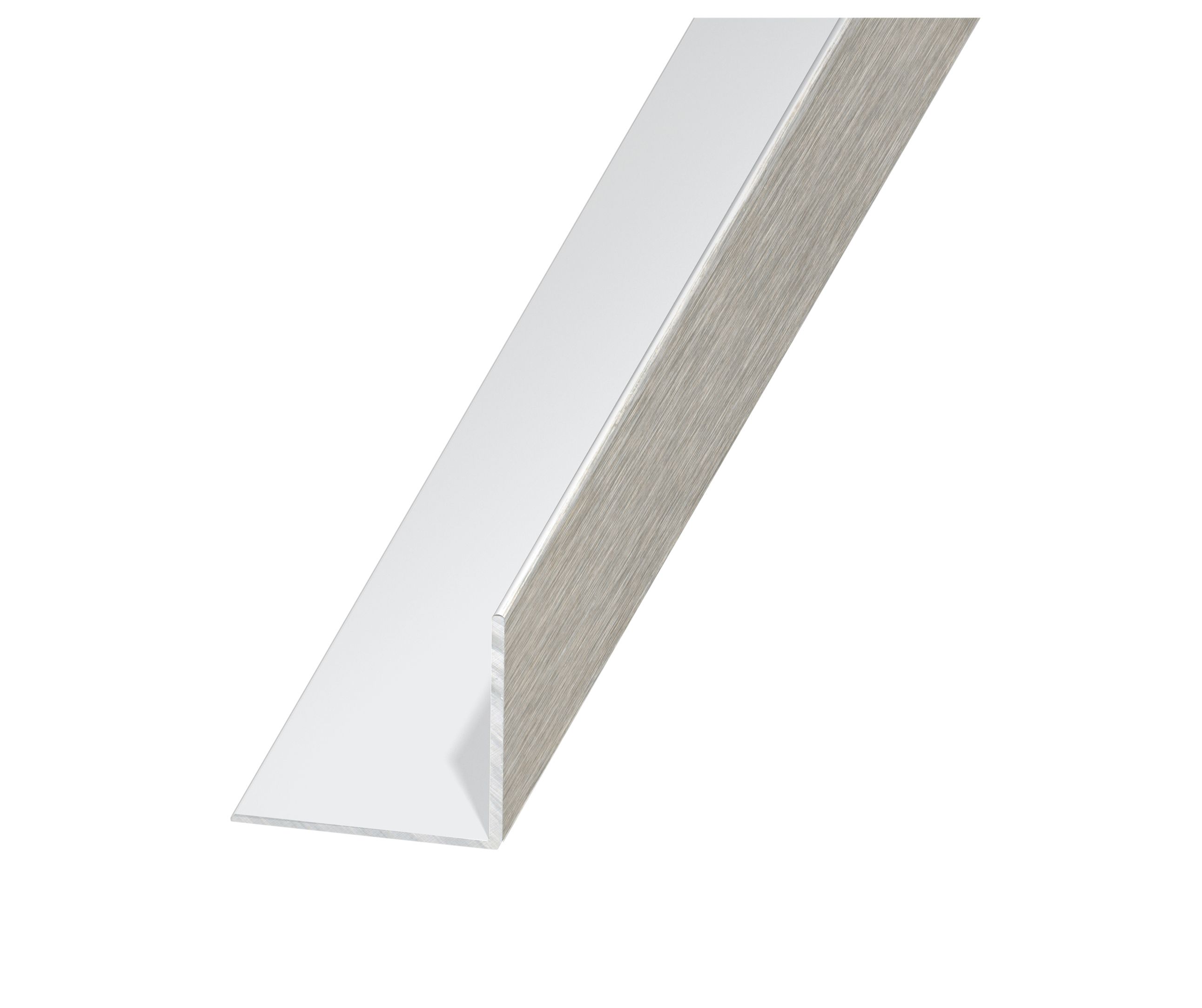 Brushed effect Anodised Aluminium Equal L-shaped Angle profile, (L)1m (W)10mm