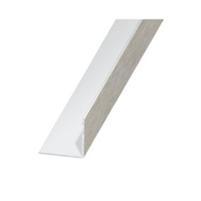 Brushed effect Anodised Aluminium Equal L-shaped Angle profile, (L)1m (W)10mm