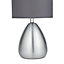 Brushed Grey Chrome effect Eco halogen Table lamp, Pack of 2