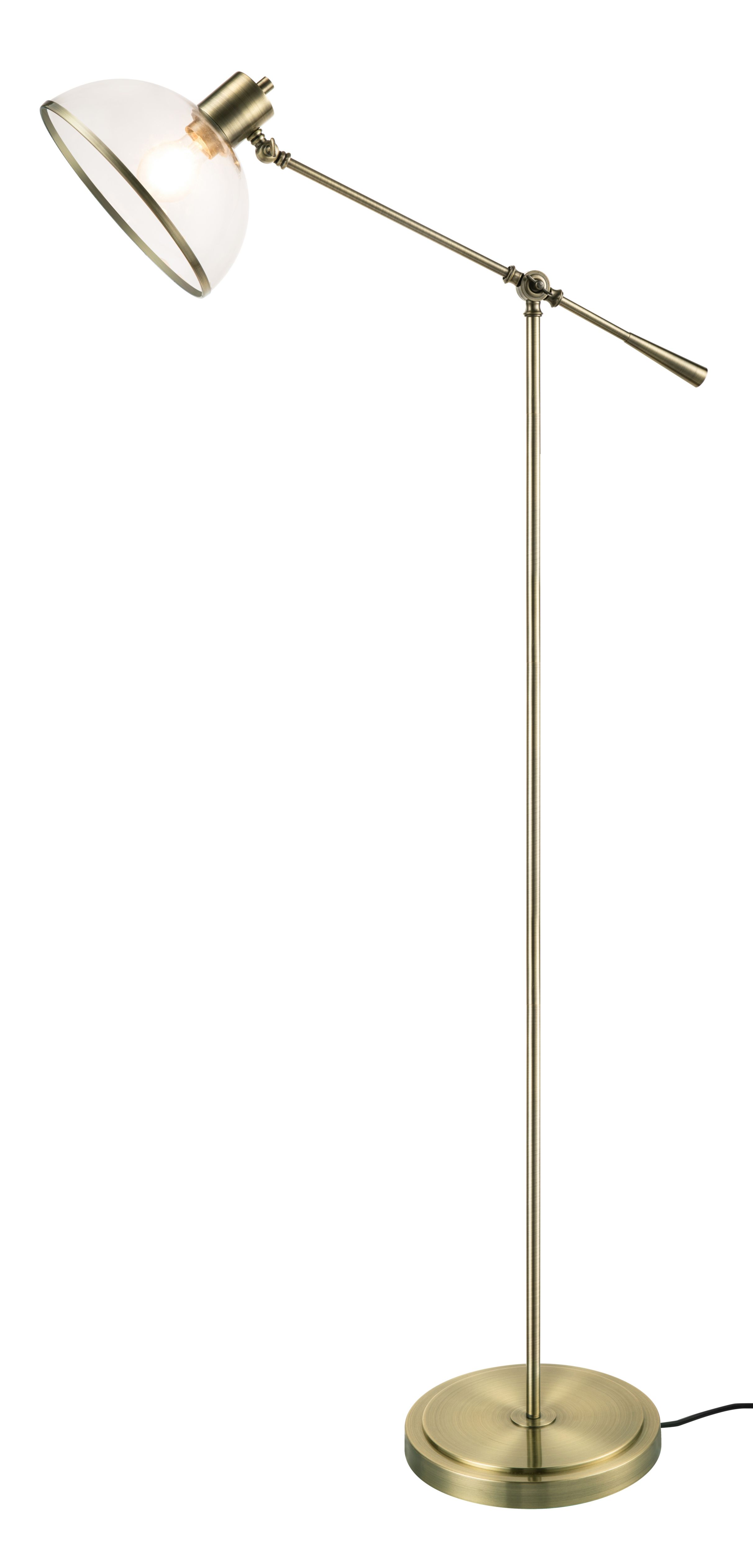 Bulwell Articulated Antique brass effect LED Floor lamp