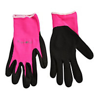 Burgon & Ball Flora brite Nylon Pink Gardening gloves Medium, Pair of 2