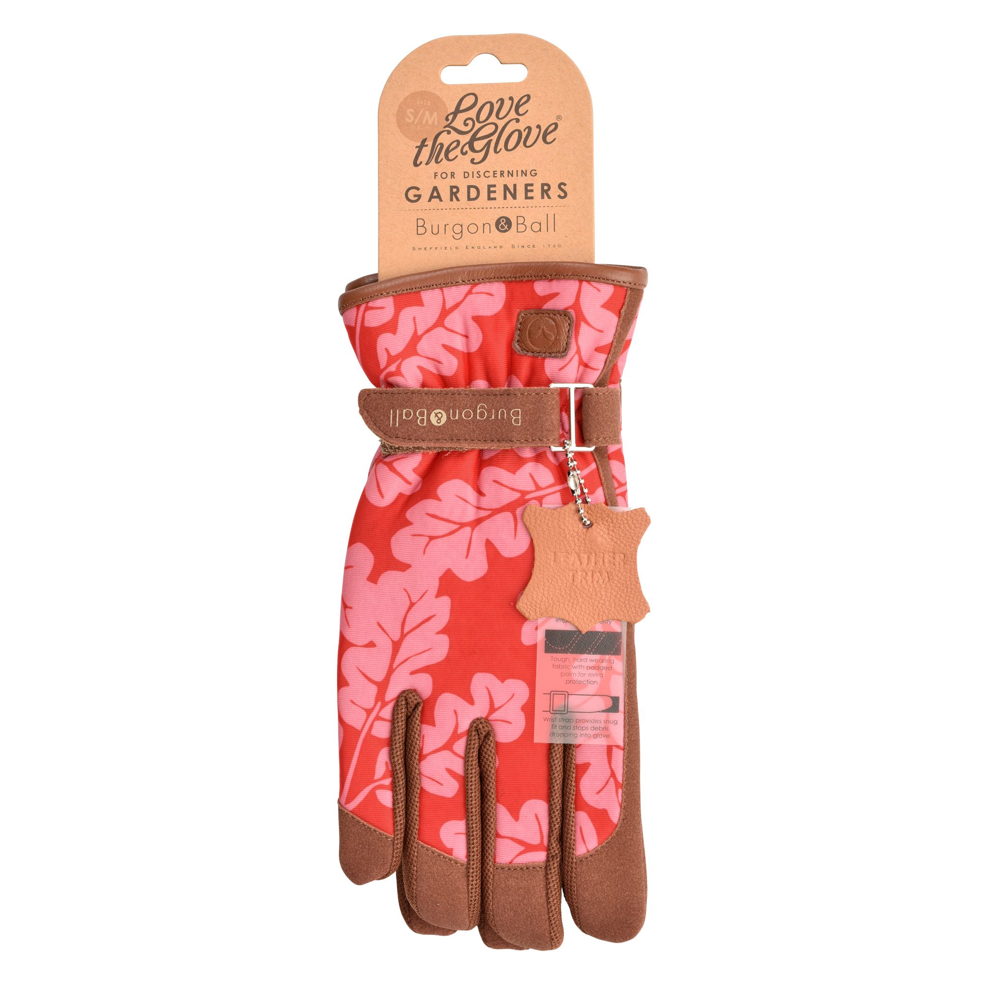Burgon & Ball Love the glove Polyester (PES) Red Gardening gloves Small, Pair of 2