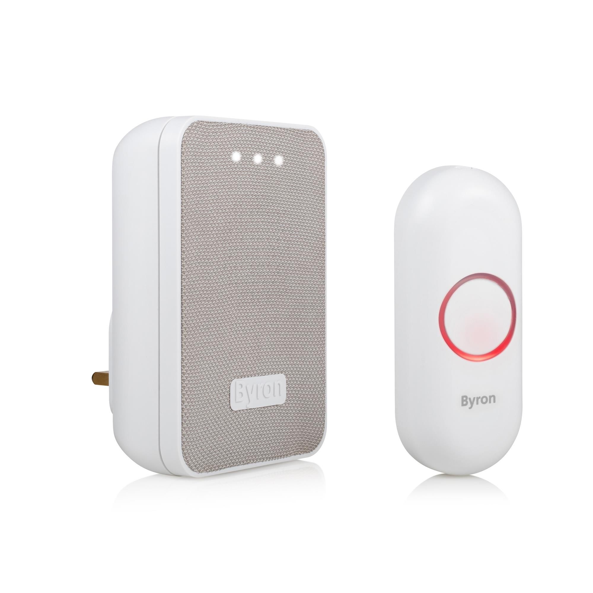 Byron Grey & white Wireless Door chime kit with Transformer not required DBY-22322BS-KF