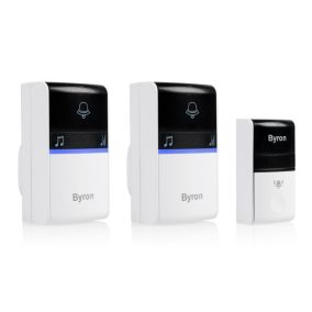 Byron Kinetic White Wireless Door chime, Set of 3