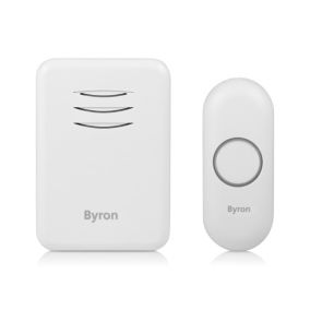Byron White Wireless Door chime kit with Transformer not required DBY-22312BS-KF