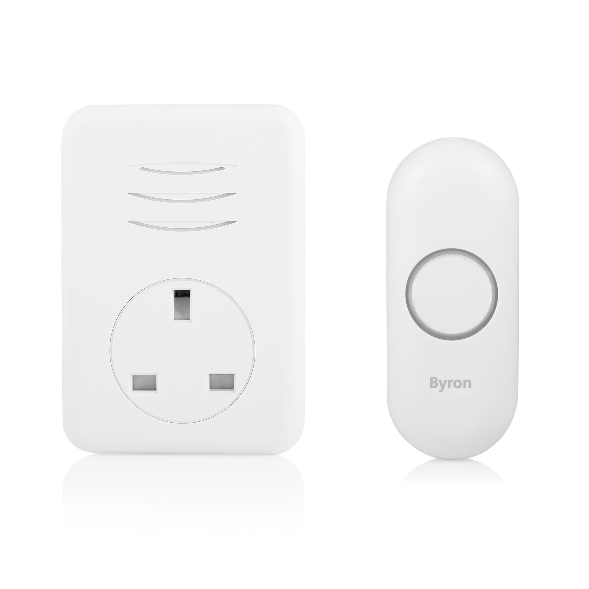 Byron White Wireless Door chime kit with Transformer not required DBY-22313BS-KF