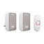 Byron Wireless Doorbell Set White & grey Wireless Battery & mains-powered Door chime kit DBY-22324UK