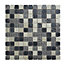 Calabria Grey & white Glass Mosaic tile, (L)300mm (W)300mm