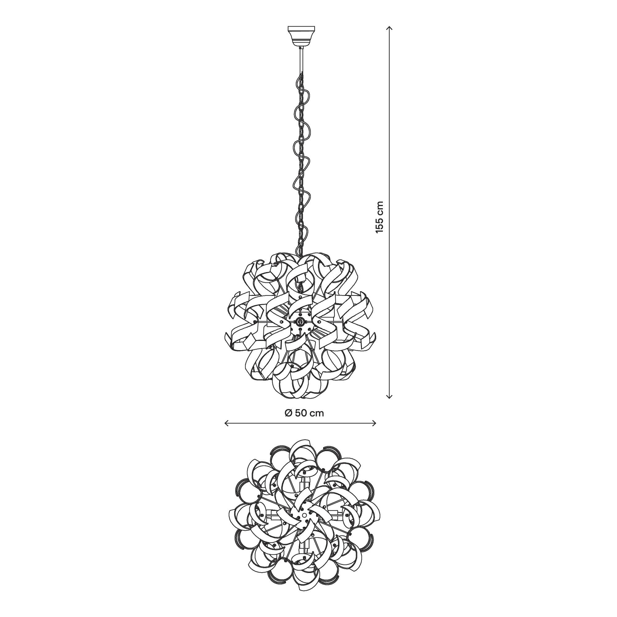 Caladane Chrome effect 4 Lamp Pendant ceiling light, (Dia)500mm