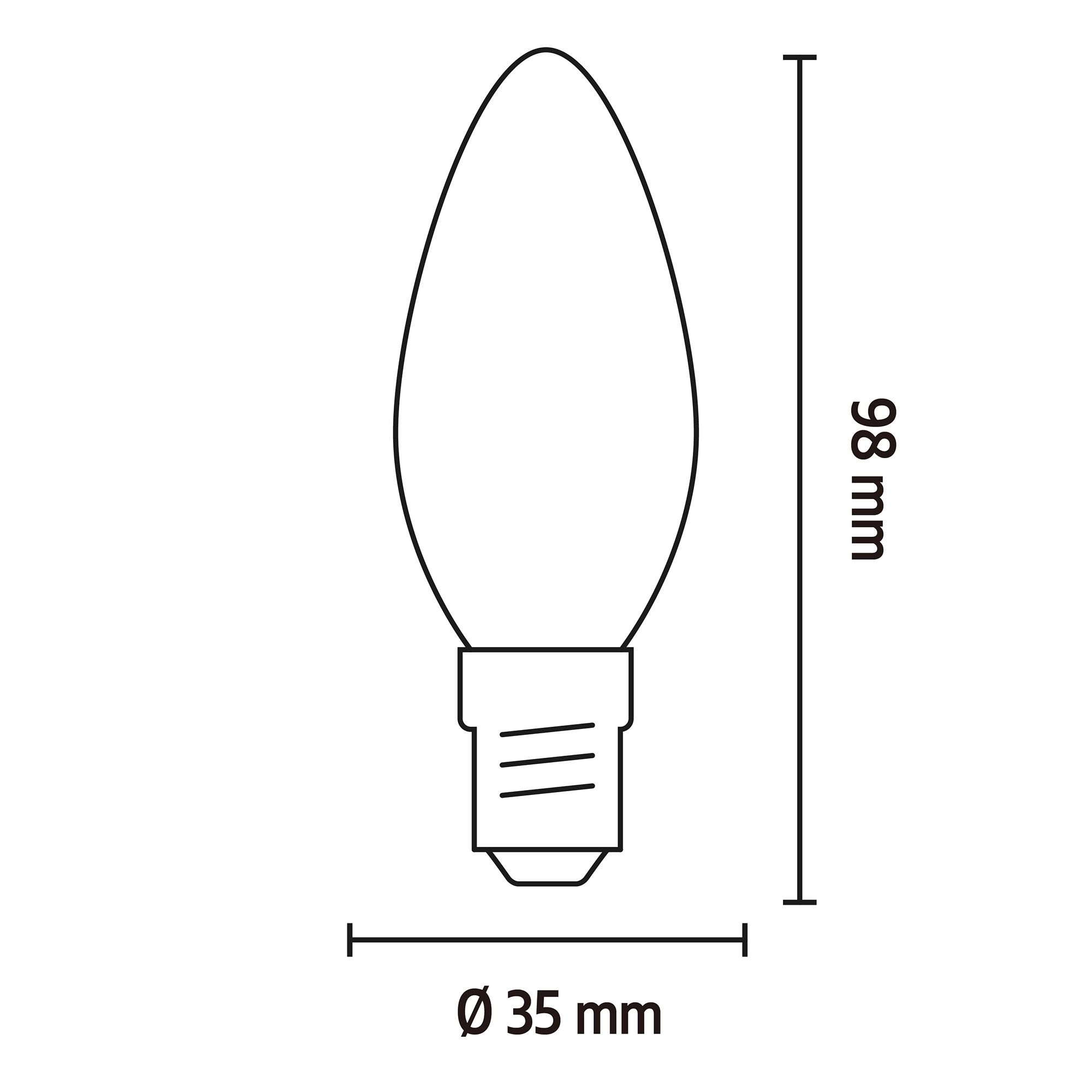 CALEX E14 4W 150lm Amber Candle Extra warm white LED Dimmable Filament Light bulb