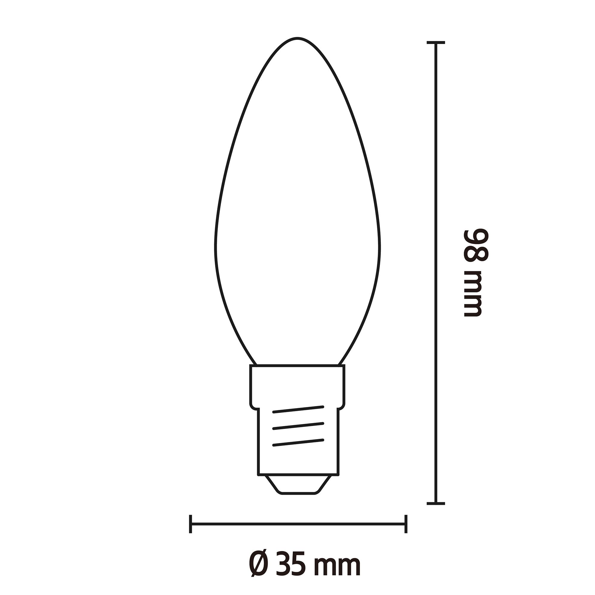 CALEX E14 4W 450lm White Candle Warm white LED Dimmable Filament Light bulb