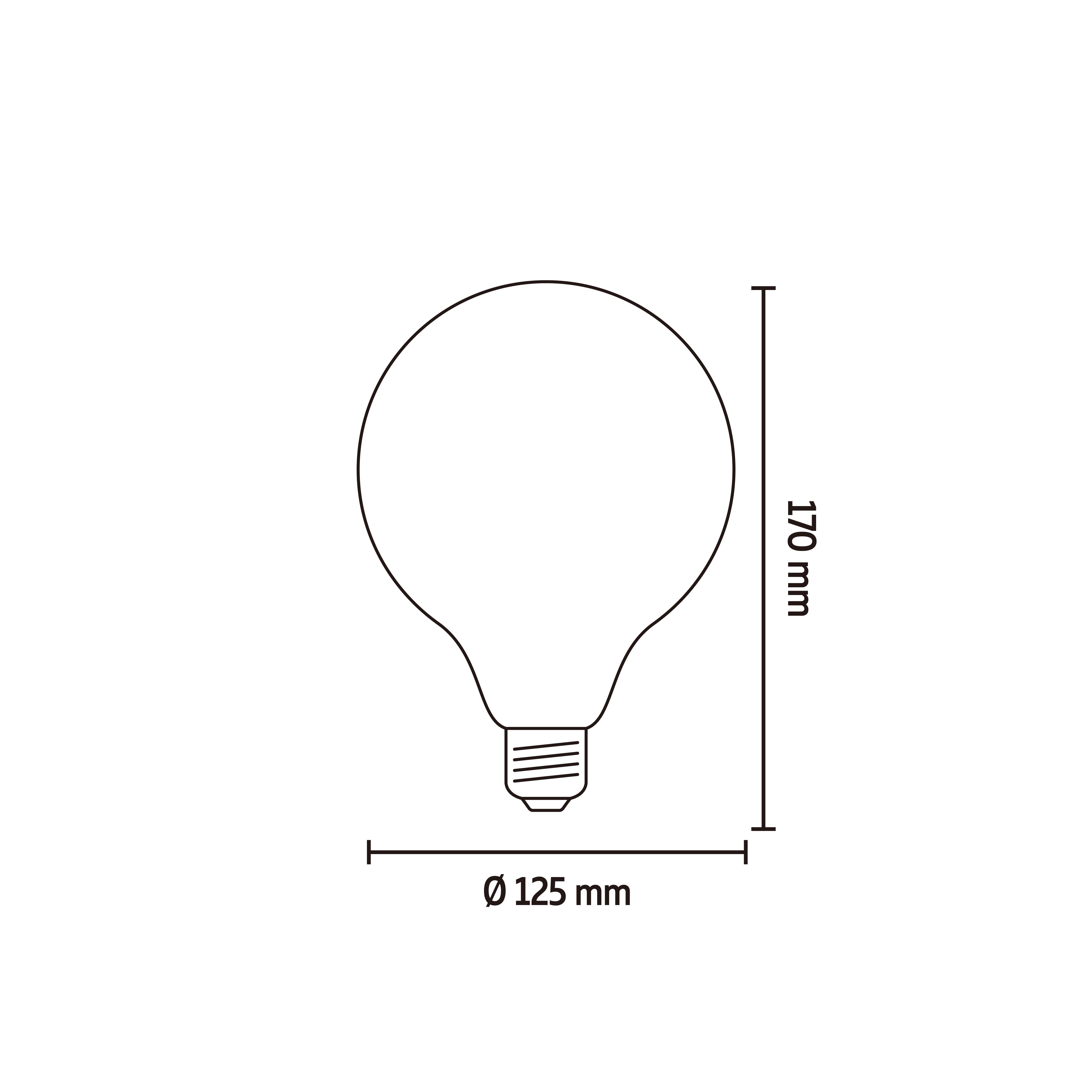 CALEX E27 4W 100lm Smoke Globe Extra warm white LED Dimmable Filament Light bulb