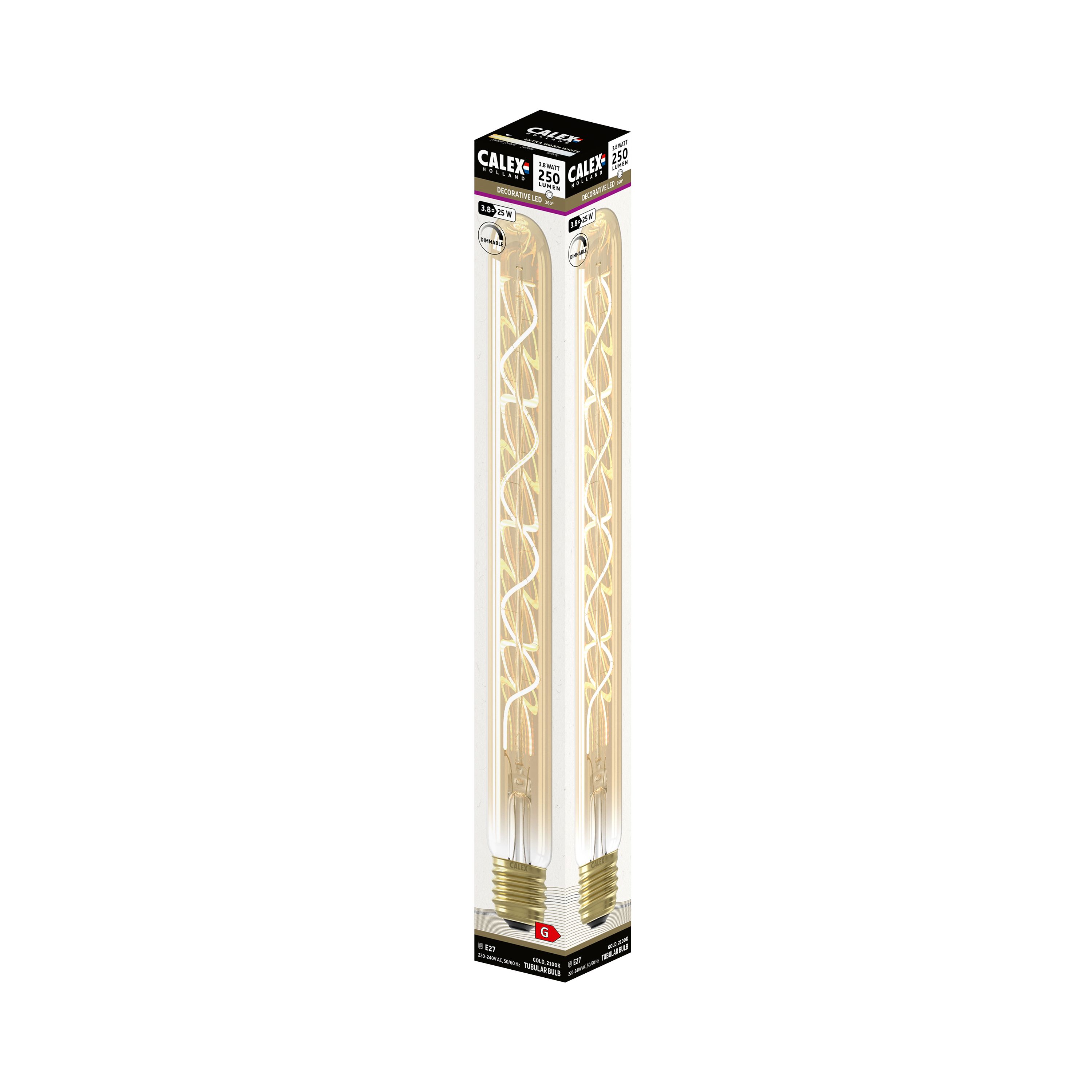 CALEX E27 4W 200lm Amber T32 Extra warm white LED Dimmable Filament Light bulb