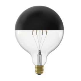CALEX E27 4W 200lm Black & clear Globe Warm white LED Dimmable Filament Light bulb