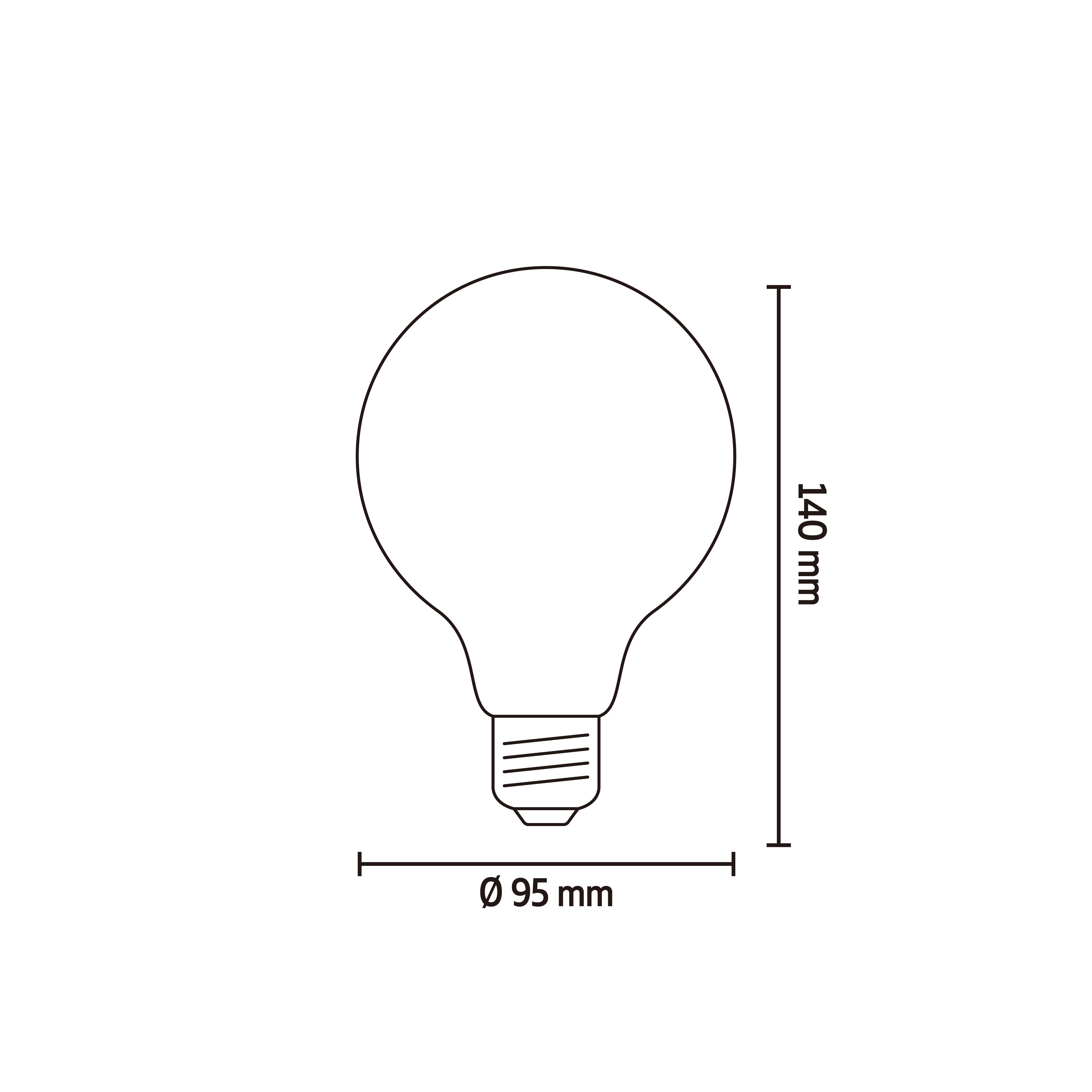CALEX E27 8W 900lm White Globe Warm white LED Dimmable Filament Light bulb