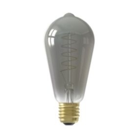 CALEX Titanium flex E27 4W 100lm Smoke ST64 Extra warm white LED Dimmable Filament Light bulb