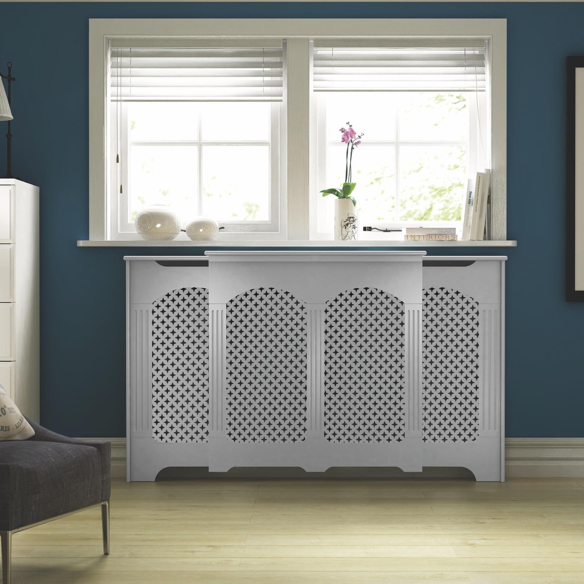 Cambridge Medium large White Traditional Radiator cover Tradepoint