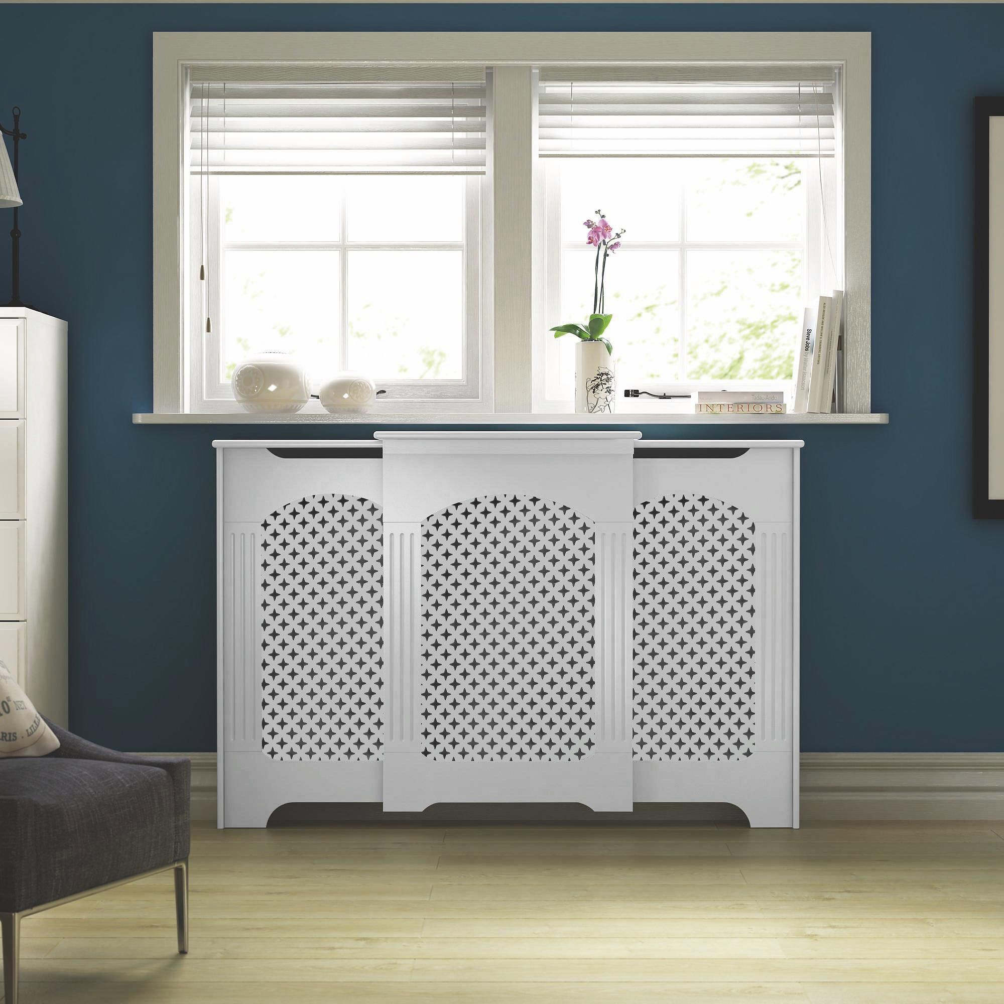 Cambridge Small - medium White Traditional Radiator cover